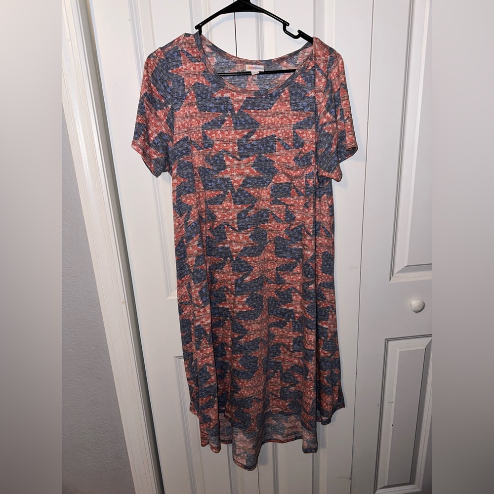 Lularoe red white and blue dress